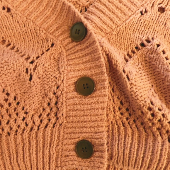 Free People Dusty Rose knit button up cardigan XS - Picture 8 of 10